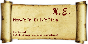 Monár Eulália névjegykártya